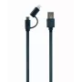 GEMBIRD USB - Apple Lightning ja Micro-USB latausyhdistelmäkaapeli 1 m - musta