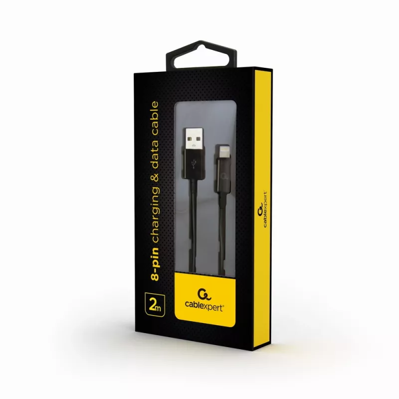 GEMBIRD USB - Apple Lightning sync- ja latauskaapeli, 2 m - musta