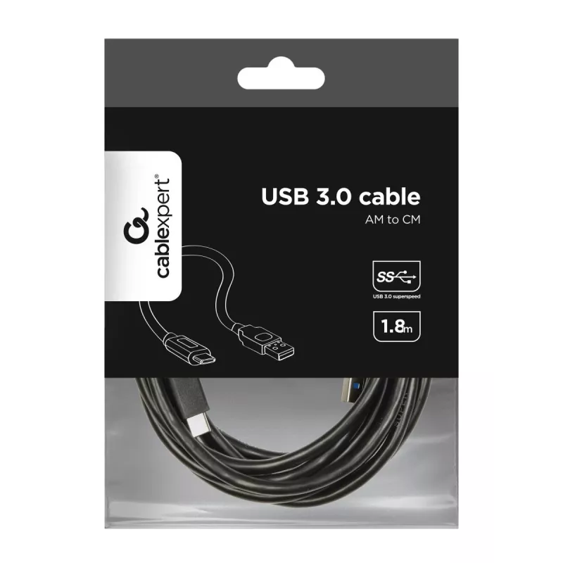 USB-kaapeli Gembird CCP-USB3-AMCM-6 USB 3.2 Gen 1 (USB-C - USB-A) 1,8 m musta