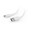 GEMBIRD USB 3.0 AM - Type-C -kaapeli (AM/CM) 1 m - valkoinen