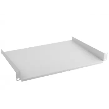 Lanberg AK-1008-S 19 tuuman (482,6 mm) 1U kiinteä hylly, 483x315 mm, 450/600/800/1000 mm syville kaapeille, enintään 20 kg, harmaa RAL 7035