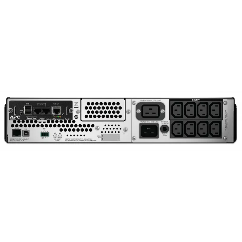 APC Smart-UPS SMT3000RMI2UNC - 8x C13, 1x C19, USB, rack-asennus 2U, NMC, 3000VA