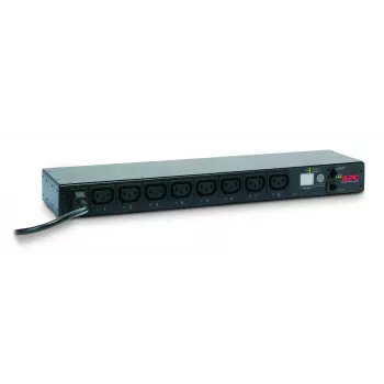 APC NetShelter Switched Rack PDU, 1U, 1PH, 2,3 kW 230 V 10 A tai 2,5 kW 208 V 12 A, 8 C13-lähtöä, C14-kaapeli
