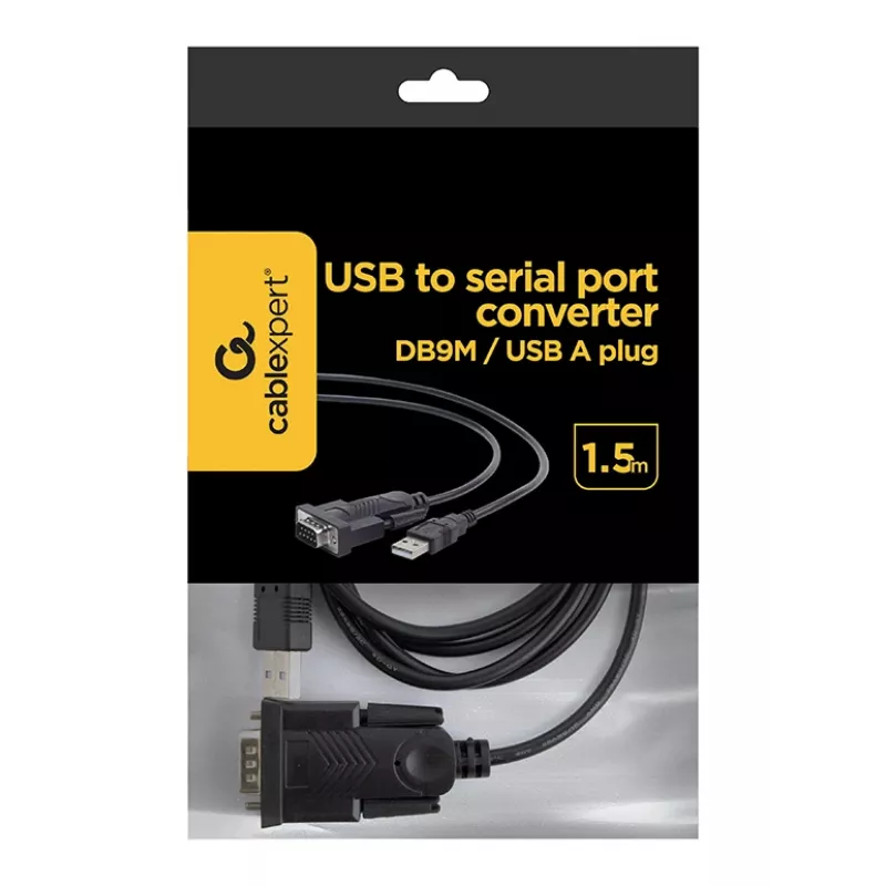 GEMBIRD USB - DB9M RS232 PL2303TA -muunnin musta - 1,5 m
