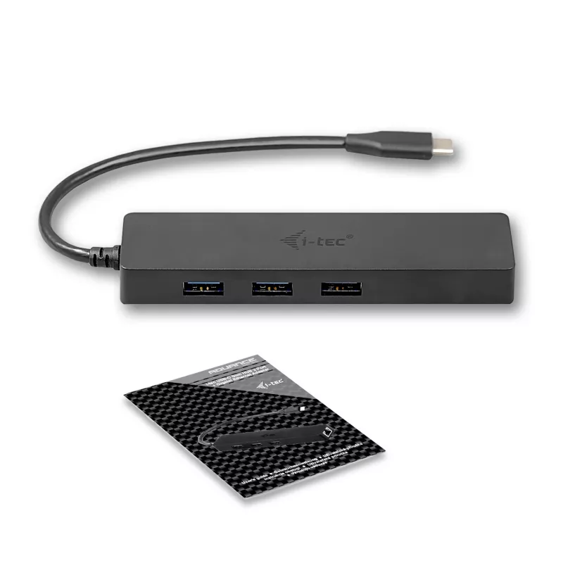 i-tec Advance USB-C ohut passiivinen keskitin 3 porttia + Gigabit Ethernet -sovitin