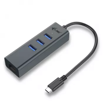 i-tec Metal USB-C keskitin 3 porttia + Gigabit Ethernet -sovitin