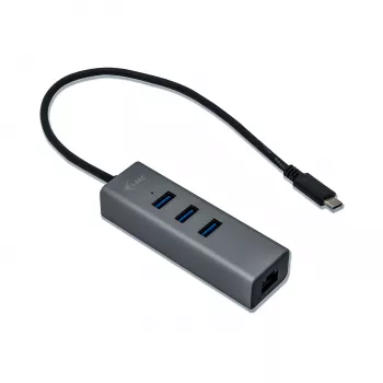 i-tec Metal USB-C keskitin 3 porttia + Gigabit Ethernet -sovitin