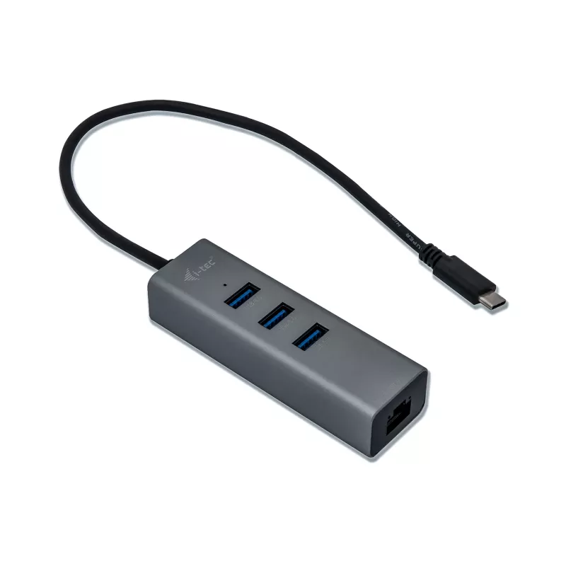 i-tec Metal USB-C keskitin 3 porttia + Gigabit Ethernet -sovitin