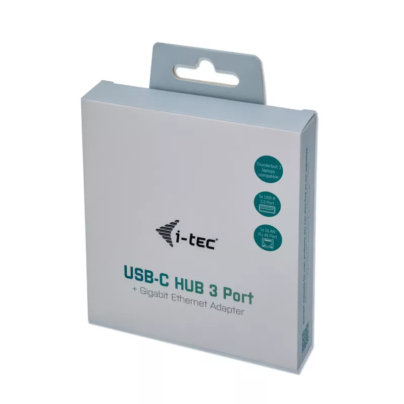 i-tec Metal USB-C keskitin 3 porttia + Gigabit Ethernet -sovitin