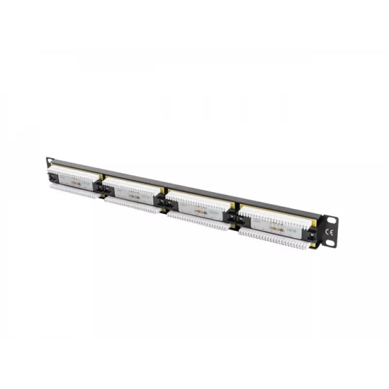 Lanberg PPU5-1024-B kytkentäpaneeli, 24 porttia, 1U, 19 tuumaa, Cat5e UTP, metallinen, musta