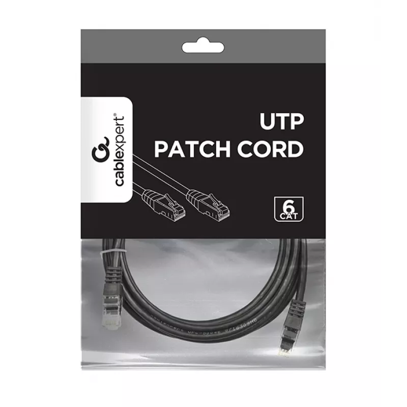 Verkkokaapeli Gembird PP6U-3M/BK RJ-45 Cat6 3 m, musta