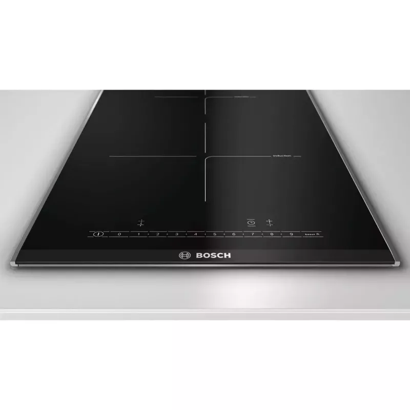 Bosch PIB375FB1E keittotaso musta, ruostumaton teräs kalusteisiin asennettava induktiokeittotaso 2 vyöhykettä
