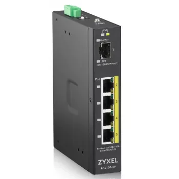 Zyxel RGS100-5P hallitsematon L2 Gigabit Ethernet (10/100/1000) Power over Ethernet (PoE) musta