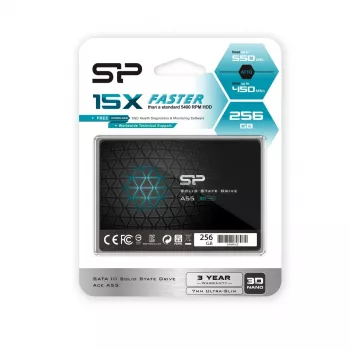 2,5 tuuman SATA III SSD Silicon Power Ace A55 256 GB, 3D TLC, jopa 550/450 MB/s, 7 mm
