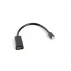 Videokaapeliadapteri LANBERG Mini DisplayPort (uros) - HDMI Type A (naaras), 0,2 m, 1920x1200 @60Hz, DisplayPort 1.2, musta