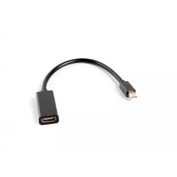 Videokaapeliadapteri LANBERG Mini DisplayPort (uros) - HDMI tyyppi A (naaras), 0,2 m, 1920x1200 @60Hz, DisplayPort 1.2, musta