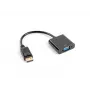 Videokaapeliadapteri LANBERG AD-0002-BK — VGA (naaras) - DisplayPort (uros), 0,2 m, 1920×1200@60Hz, DP 1.1a, musta