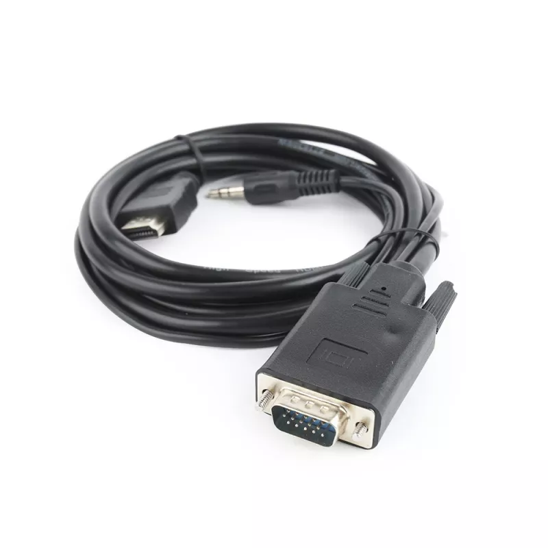 GEMBIRD HDMI-VGA- ja ääni-adapterikaapeli, yksittäinen liitäntä, 3 m, musta