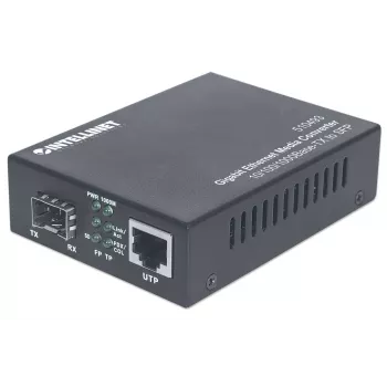 Intellinet Gigabit Ethernet - SFP mediakonvertteri, 10/100/1000Base-Tx - SFP-paikka, tyhjä