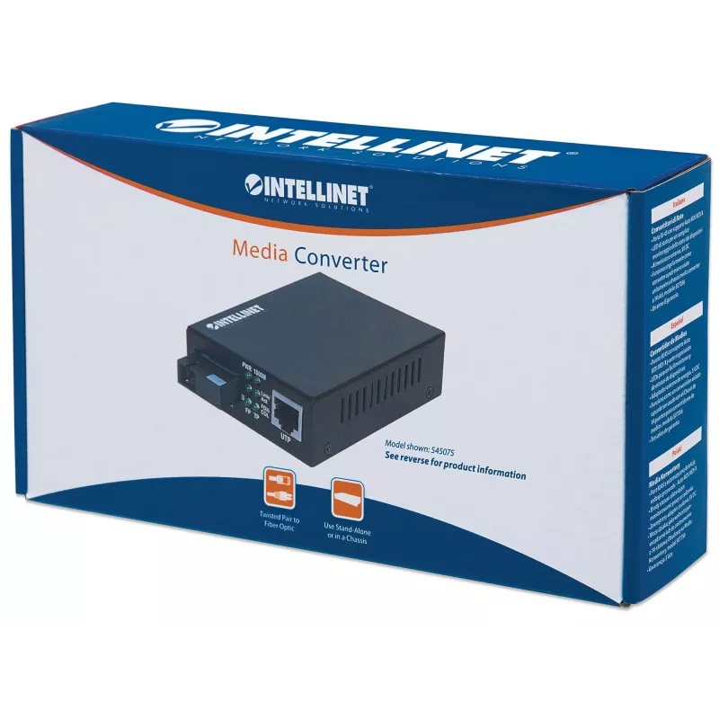 Intellinet Gigabit Ethernet - SFP mediakonvertteri, 10/100/1000Base-Tx - SFP-paikka, tyhjä