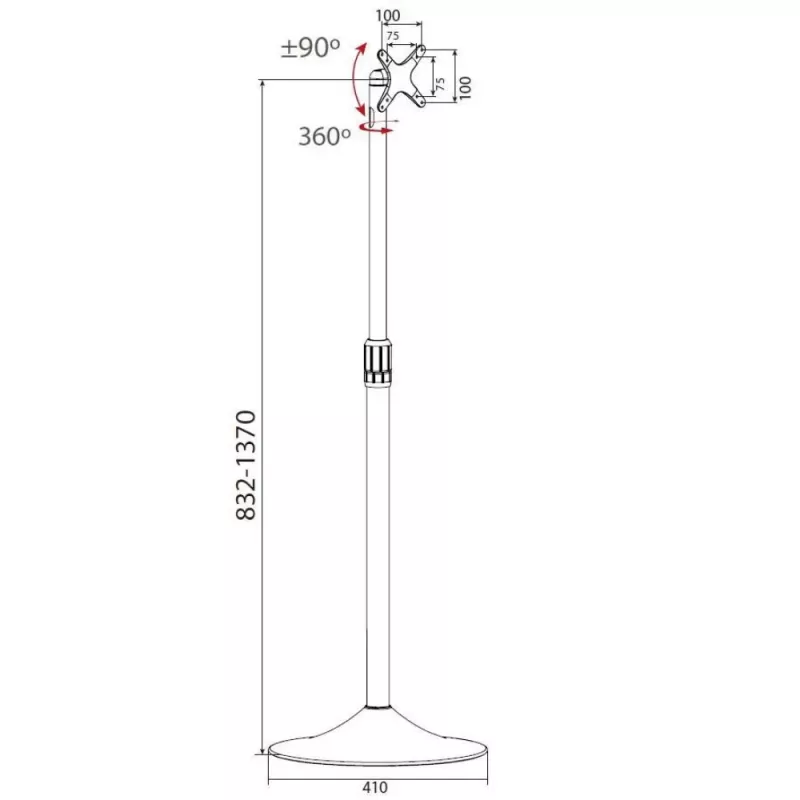 Techly ICA-TR10 mainosnäyttöteline 68,6 cm (27