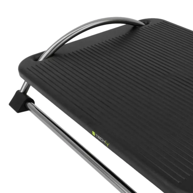 Techly ICA-FR 13 ergonominen säädettävä jalkatuki, kallistuskulman säätö, liukumaton, 43 x 28 cm, musta
