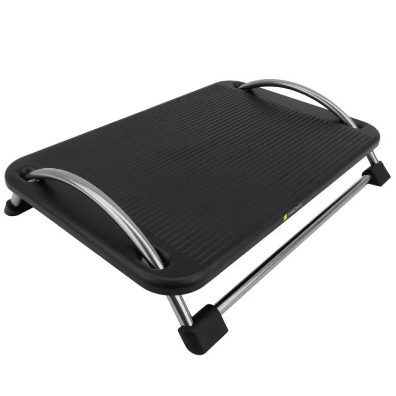 Techly ICA-FR 13 ergonominen säädettävä jalkatuki, kallistuskulman säätö, liukumaton, 43 x 28 cm, musta