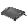 Techly ICA-FR 13 ergonominen säädettävä jalkatuki, kallistuskulman säätö, liukumaton, 43 x 28 cm, musta