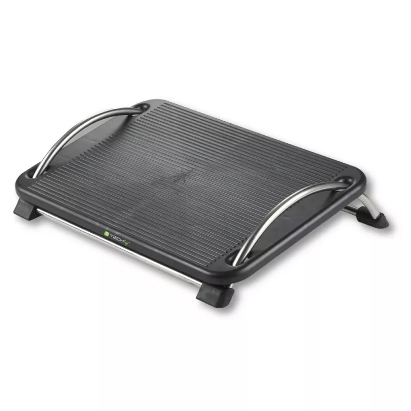 Techly ICA-FR 13 ergonominen säädettävä jalkatuki, kallistuskulman säätö, liukumaton, 43 x 28 cm, musta