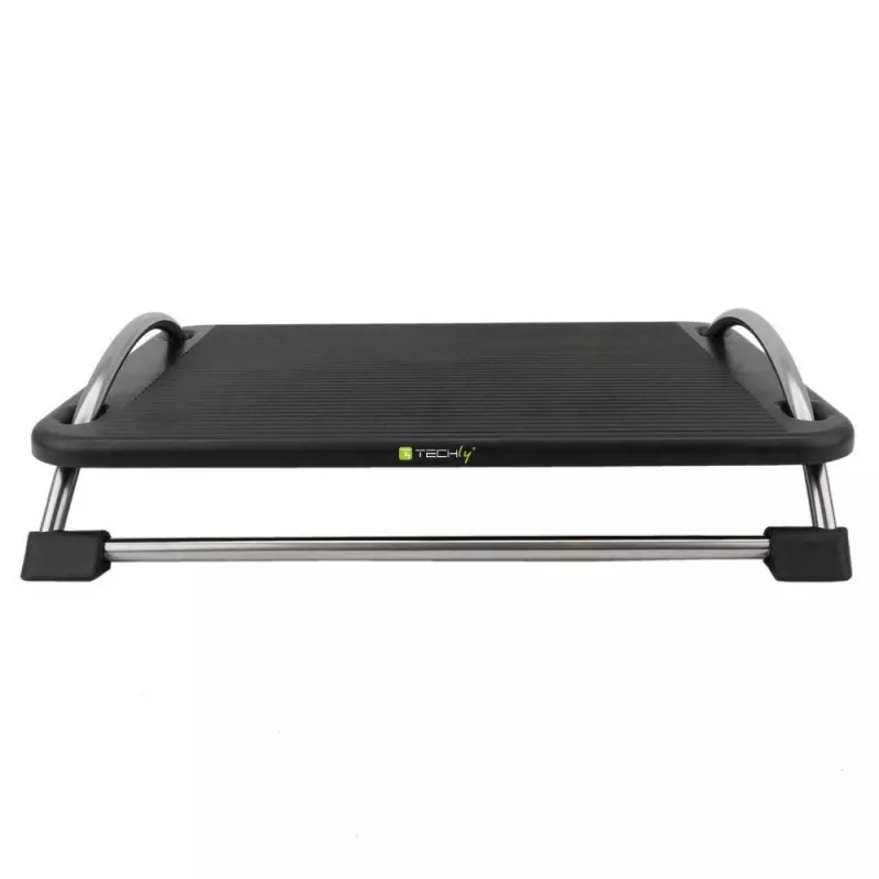 Techly ICA-FR 13 ergonominen säädettävä jalkatuki, kallistuskulman säätö, liukumaton, 43 x 28 cm, musta