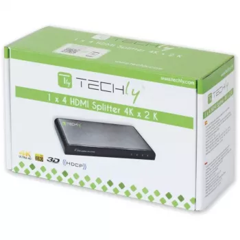 Techly jakaja HDMI 4-kertainen 4K*2K IDATA HDMI-4K4, HDMI, 4x HDMI, 1x HDMI F, 4096 x 2160 pikseliä, musta, 36 bit