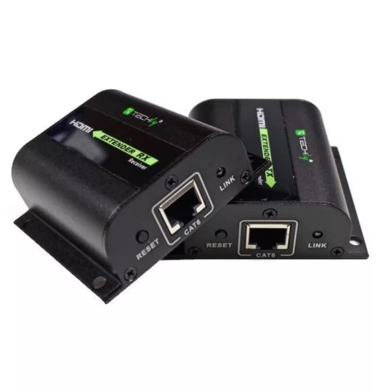 Techly jatko HDMI Full HD Cat.5E / 6 / 6A / 7 kaapelilla max. 60 m itsesäätyvä IDATA EXT-E70I