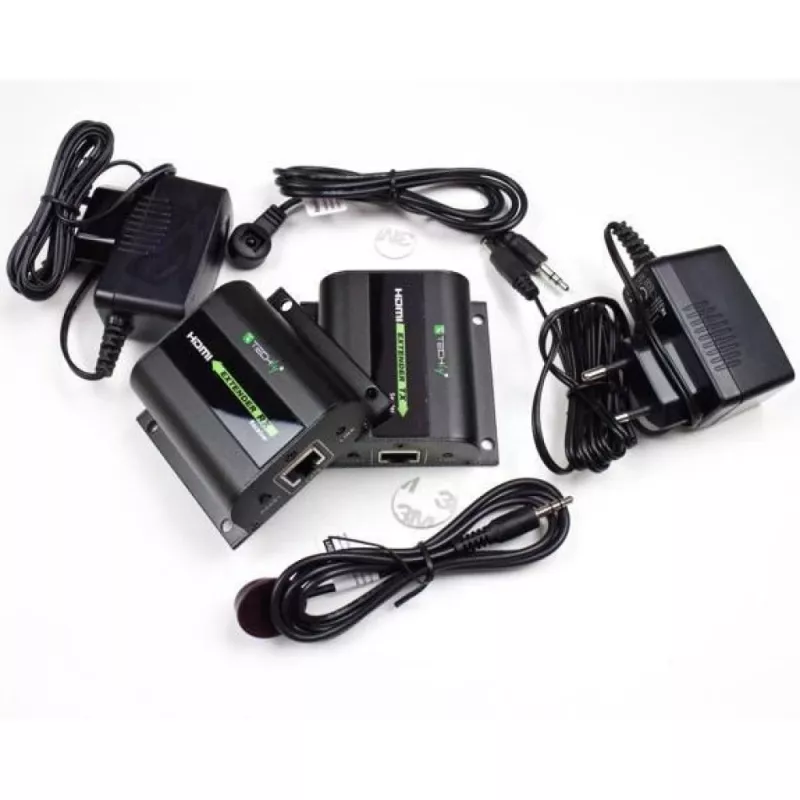 Techly jatko HDMI Full HD Cat.5E / 6 / 6A / 7 kaapelilla max. 60 m itsesäätyvä IDATA EXT-E70I