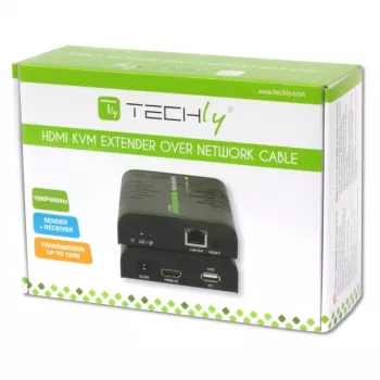 Techly IDATA HDMI-KVM2 KVM-jatko lähetin & vastaanotin