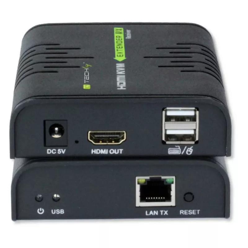 Techly IDATA HDMI-KVM2 KVM-jatko lähetin & vastaanotin