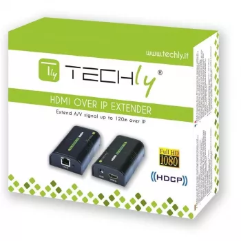 Techly vahvistin / jakaja HDMI Over IP verkko IDATA EXTIP-373