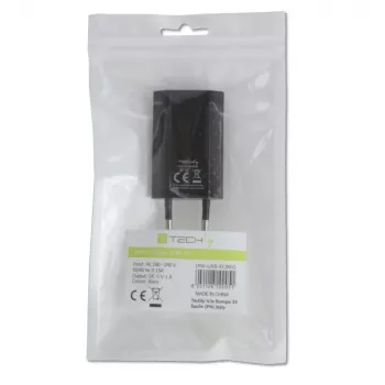 Techly kompakti laturi USB 1A eurooppalainen pistoke musta