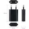 Techly kompakti laturi USB 1A eurooppalainen pistoke musta