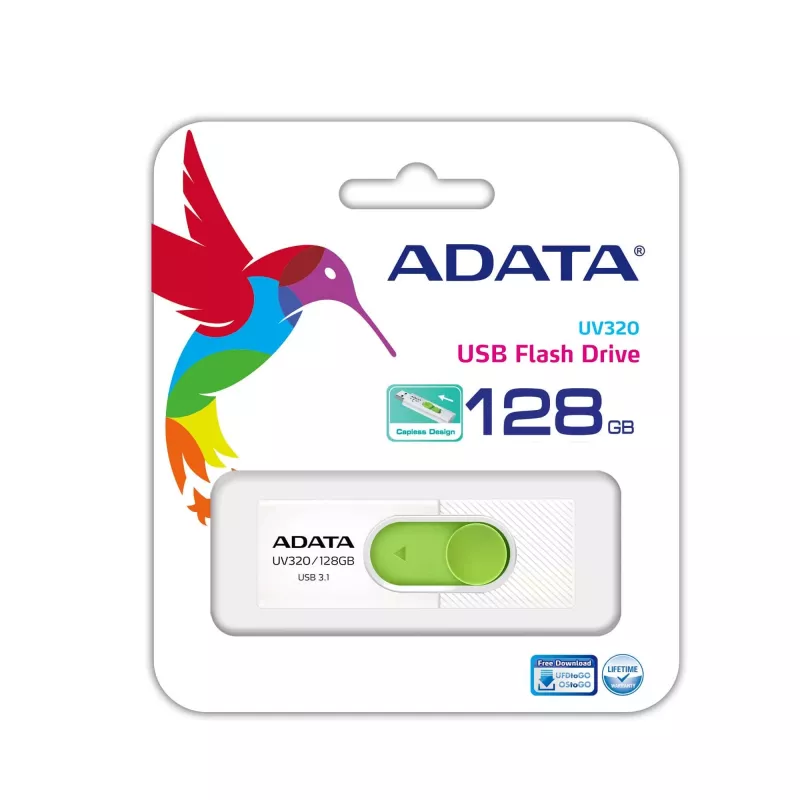 ADATA UV320 USB-muistitikku 128 GB USB Type-A 3.2 Gen 1 (3.1 Gen 1) vihreä, valkoinen