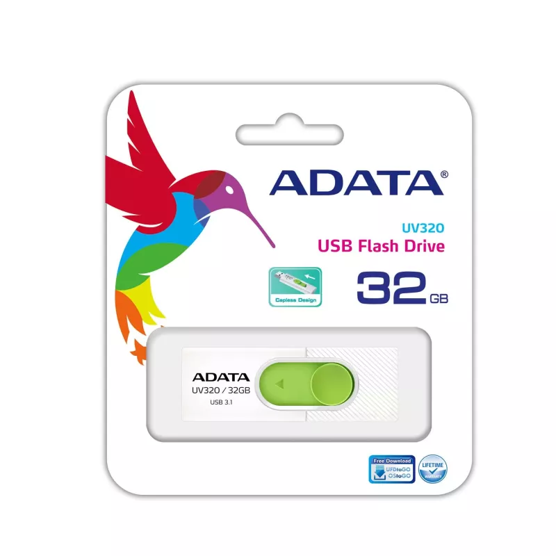 ADATA UV320 USB-muistitikku 32 GB USB Type-A 3.2 Gen 1 (3.1 Gen 1) vihreä, valkoinen