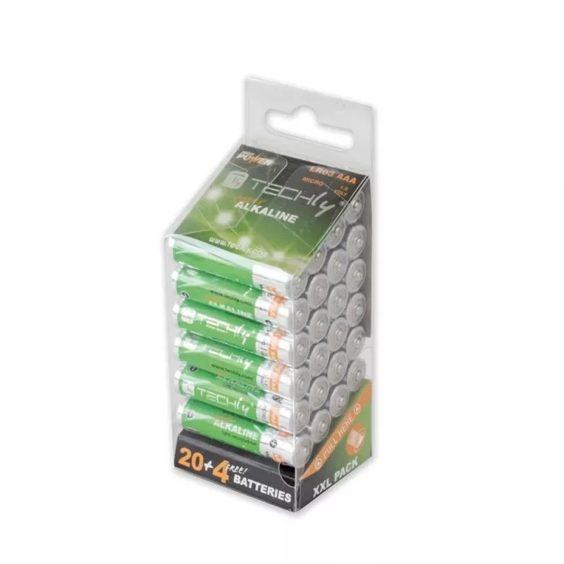 Techly monipakkaus 24 paristoa High Power Mini Stilo AAA alkaline LR03 1,5V IBT-KAL-LR03-B24T
