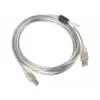 LANBERG USB-kaapeli USB 2.0 USB B – 3 m läpinäkyvä