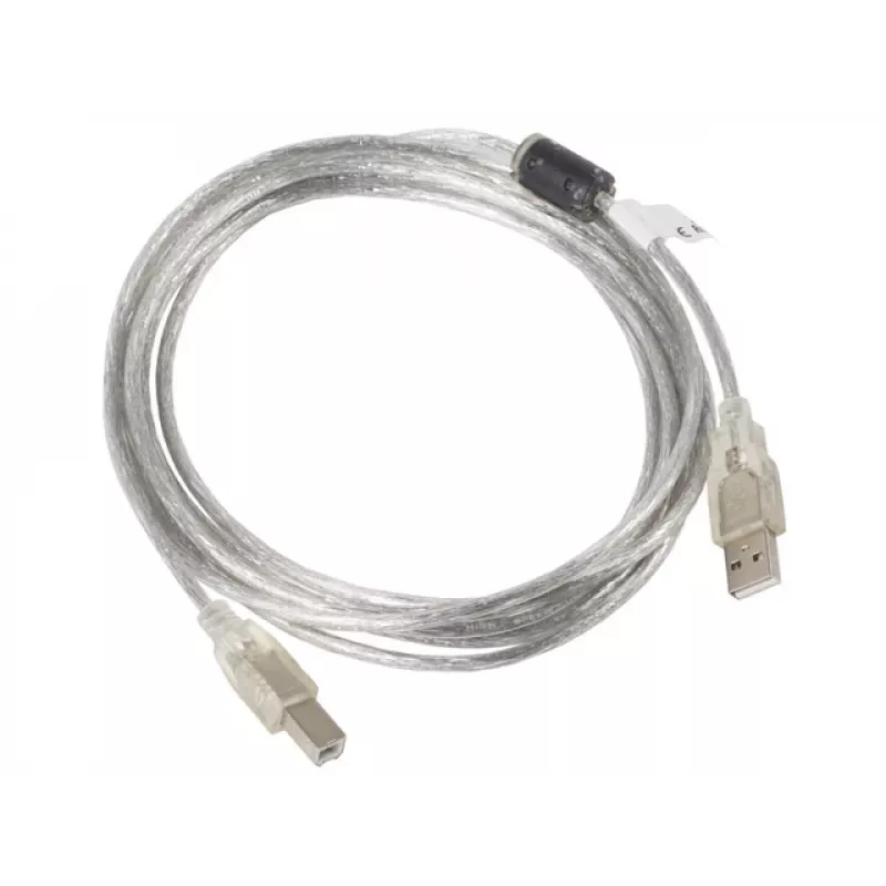 LANBERG USB-kaapeli USB 2.0 USB B – 3 m läpinäkyvä