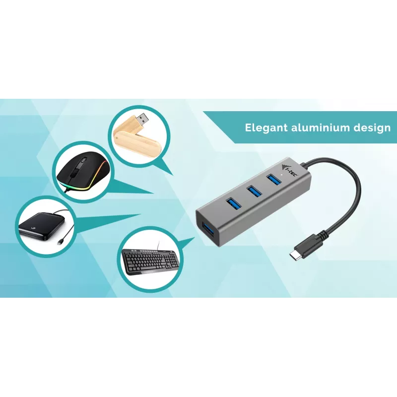 i-tec Metal USB-C-keskitin 4 porttia