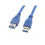 USB-A-USB-A-kaapeli LANBERG CA-US3E-10CC-0018-B 1,8 m, USB 3.0, sininen, 4800 Mbit/s