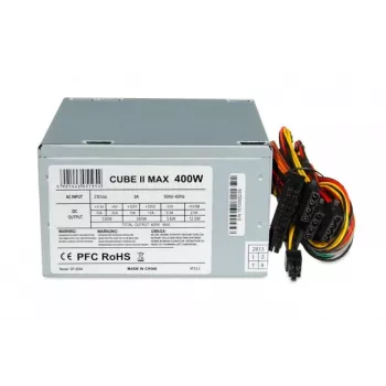 Virtalähde ATX IBOX CUBE II 400 W — 20+4-pin, 120 mm tuuletin, hopea