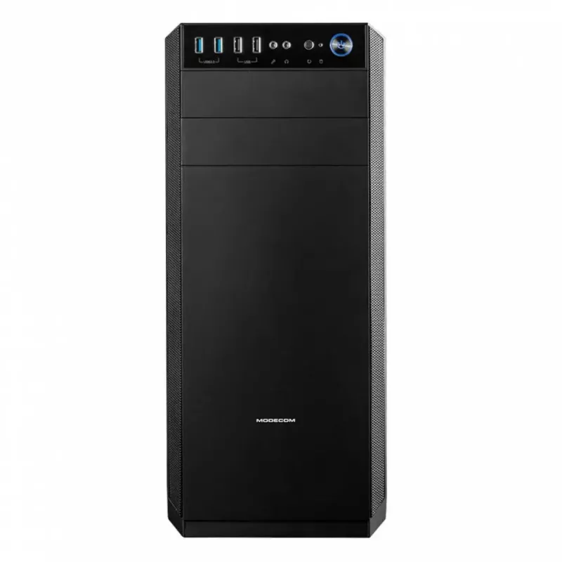 Modecom Oberon Pro Midi Tower -tietokonekotelo, ATX/Micro ATX/ITX, sivuikkuna, näytönohjain enintään 395 mm, 2x USB 3.0, musta