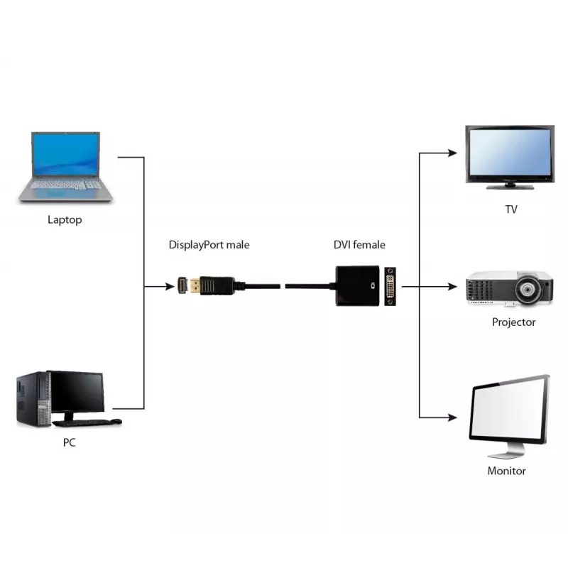 GEMBIRD DisplayPort–DVI-adapterikaapeli – musta