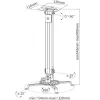 Techly projektorin kattotelineen jatke 545-900 mm hopea ICA-PM 18M
