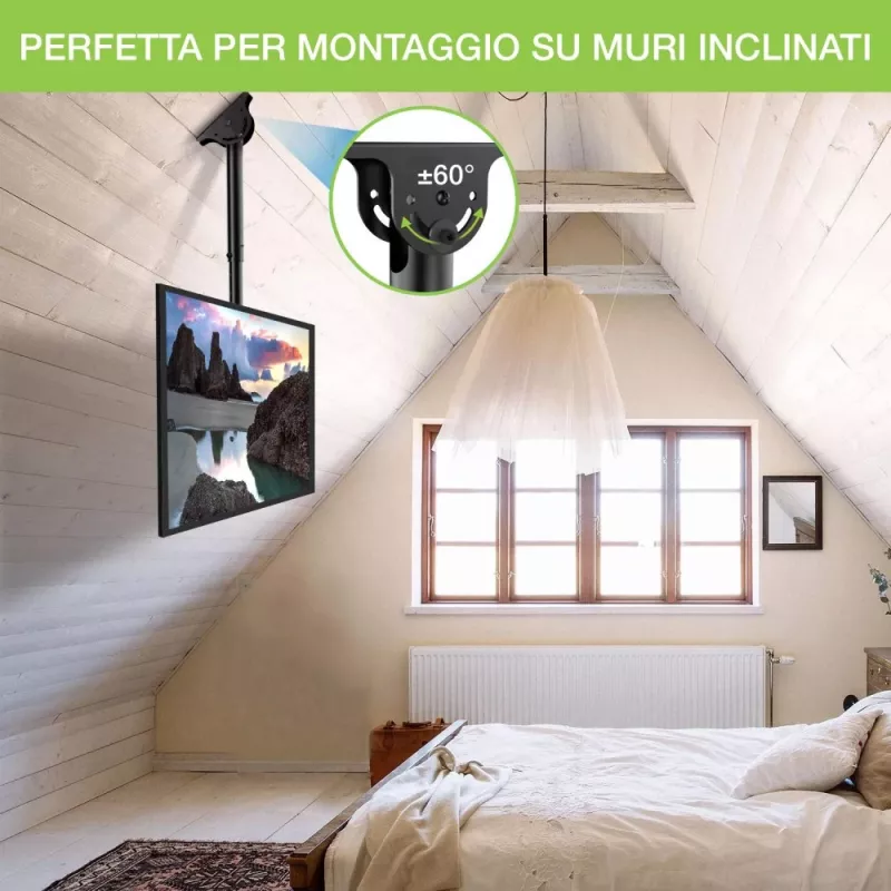 Techly teleskooppikattoteline 1,6 m asti LED TV LCD 23-42